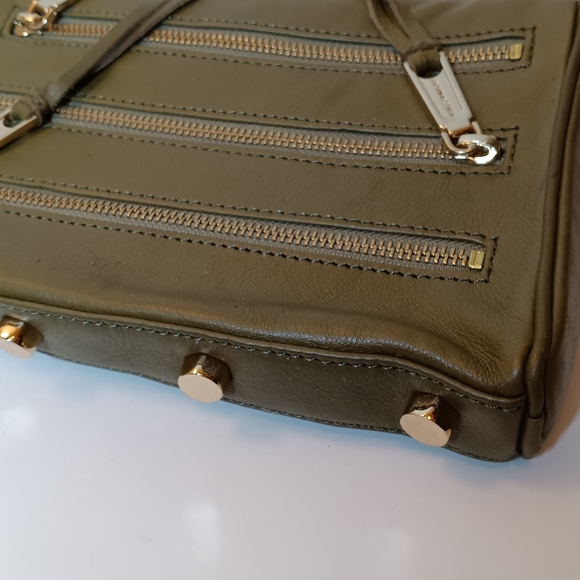 Rebecca Minkoff Dark Olive Leather Shoulder Bag /Crossbody with Chain Strap - Picture 8 of 12